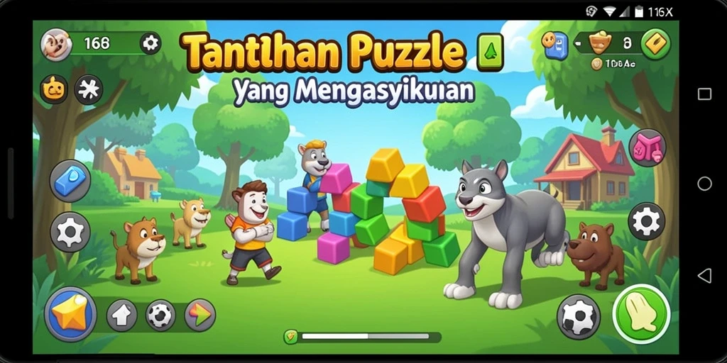 Tampilan gameplay 116X dengan teka-teki menarik dan tantangan seru.