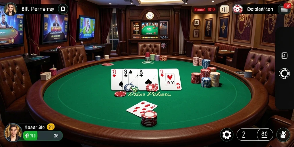 Tampilan gameplay Poker yang menarik dan interaktif.