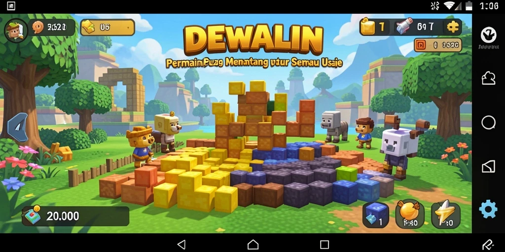 Screenshot permainan DEWALIN menampilkan tantangan puzzle menarik.