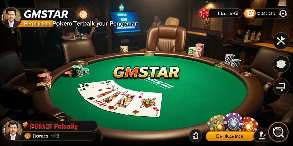 Tampilan gameplay poker yang penuh aksi dan seru dalam GMSTAR.