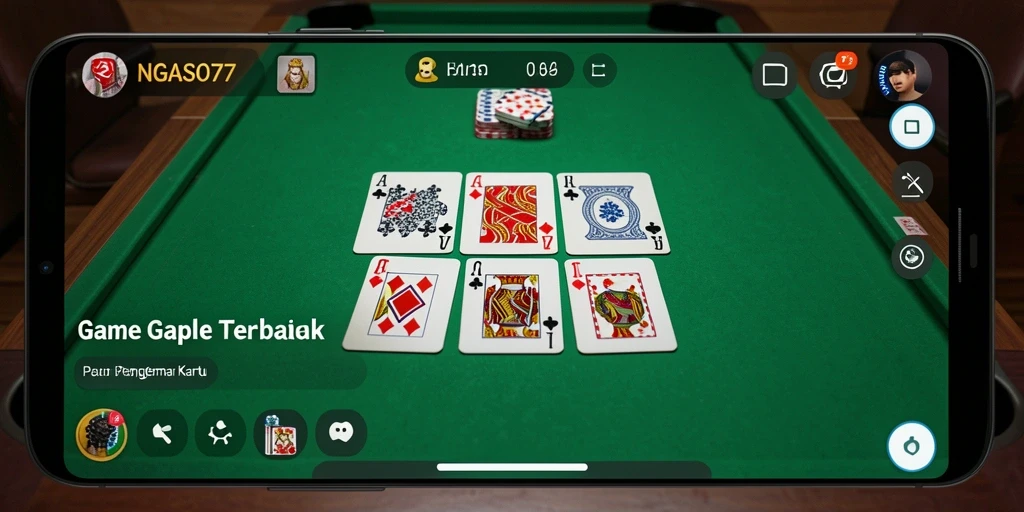 Tampilan gameplay yang seru dalam NGASO77 aplikasi Gaple.