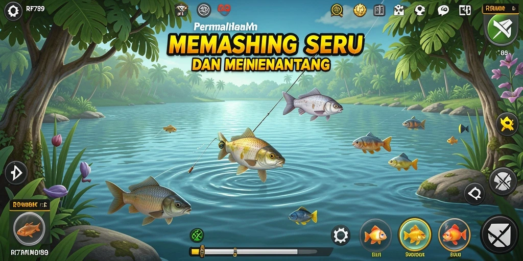 Screenshot gameplay RR789 dengan aksi memancing yang seru dan menantang.