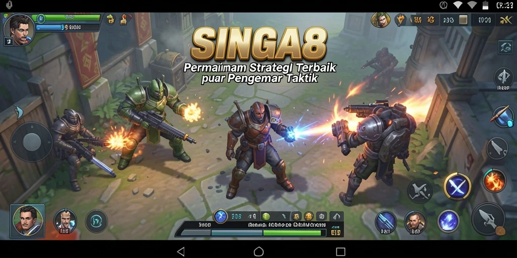 Tampilan grafis gameplay SINGA8 yang menarik dan penuh taktik.