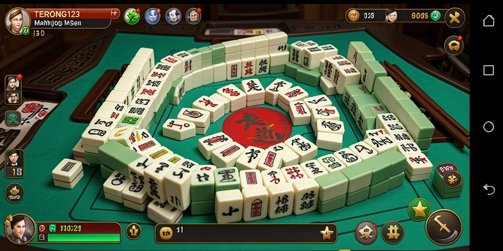 Screenshot gameplay Mahjong yang menarik dari TERONG123.