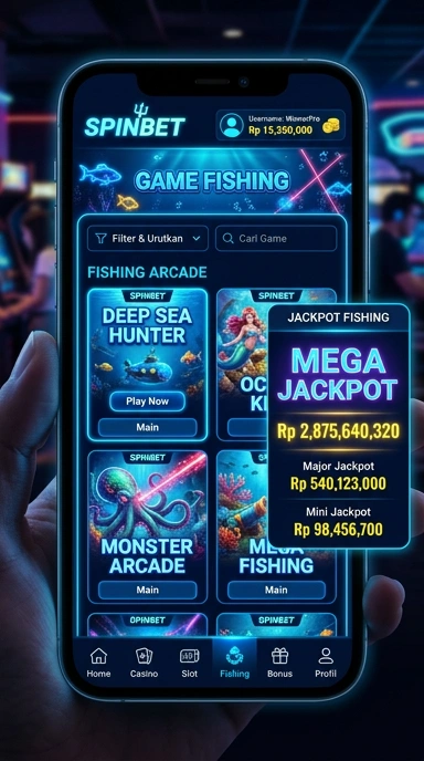 Tampilan utama aplikasi spinbet dengan fitur-fitur menarik.